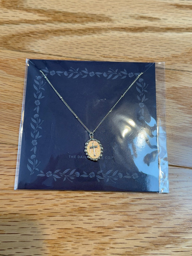 Beaded Chain Cross Necklace