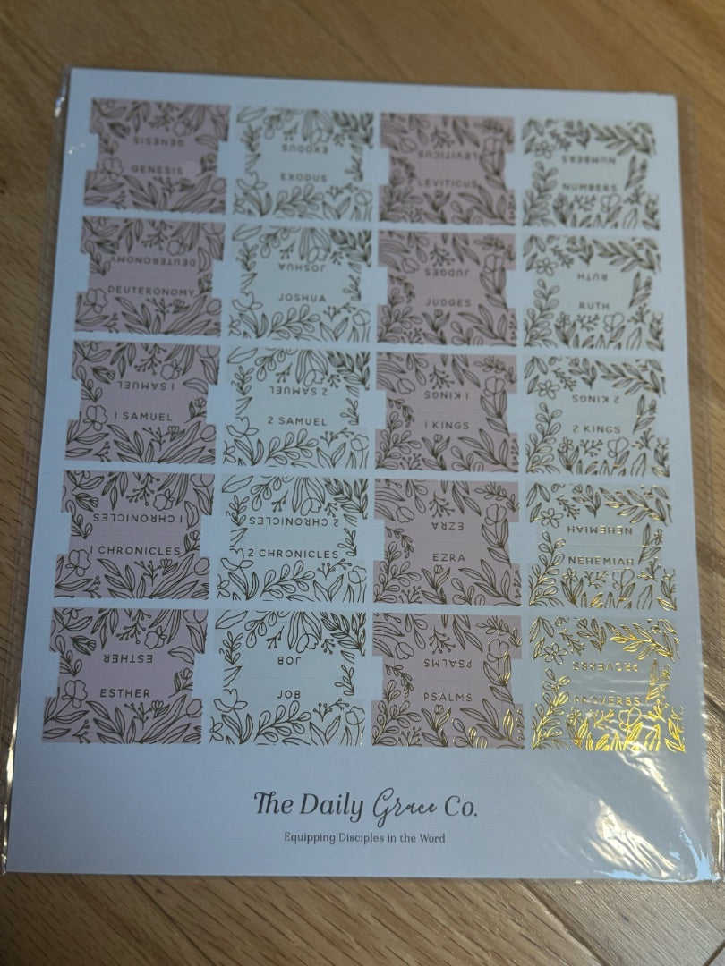 Gold Foil Bible Tabs-Dusty Pink