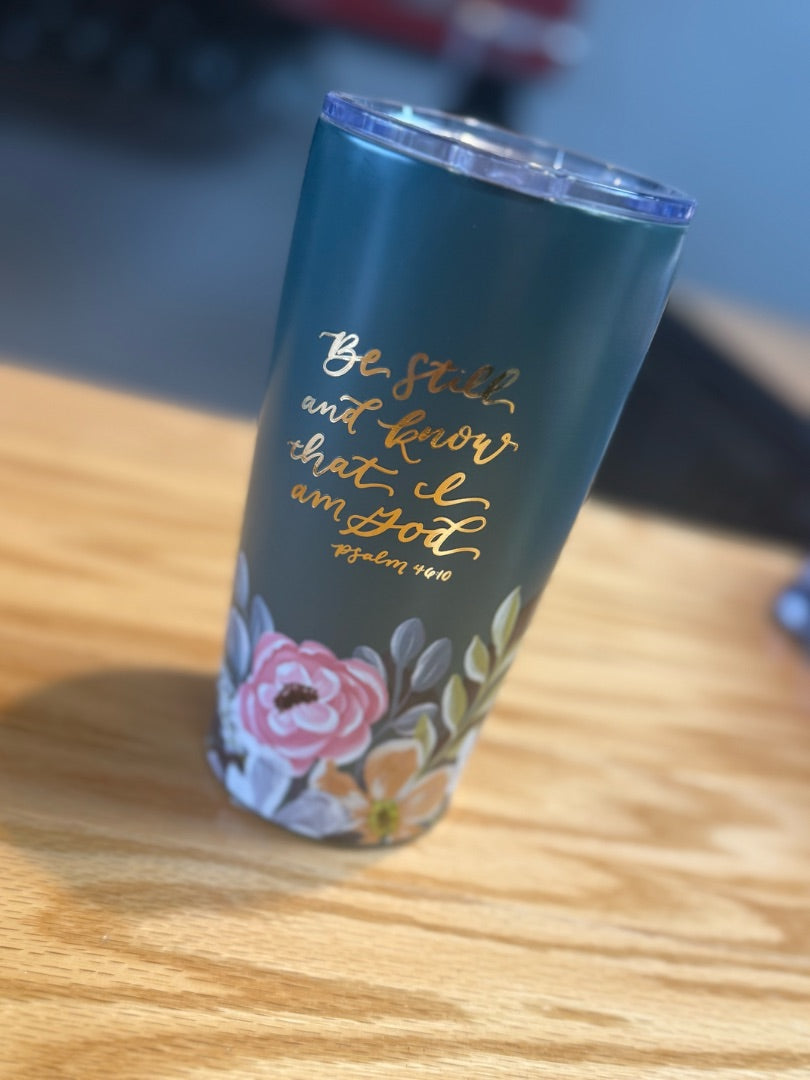 Blue Psalm 46:10 Tumbler (18 oz)